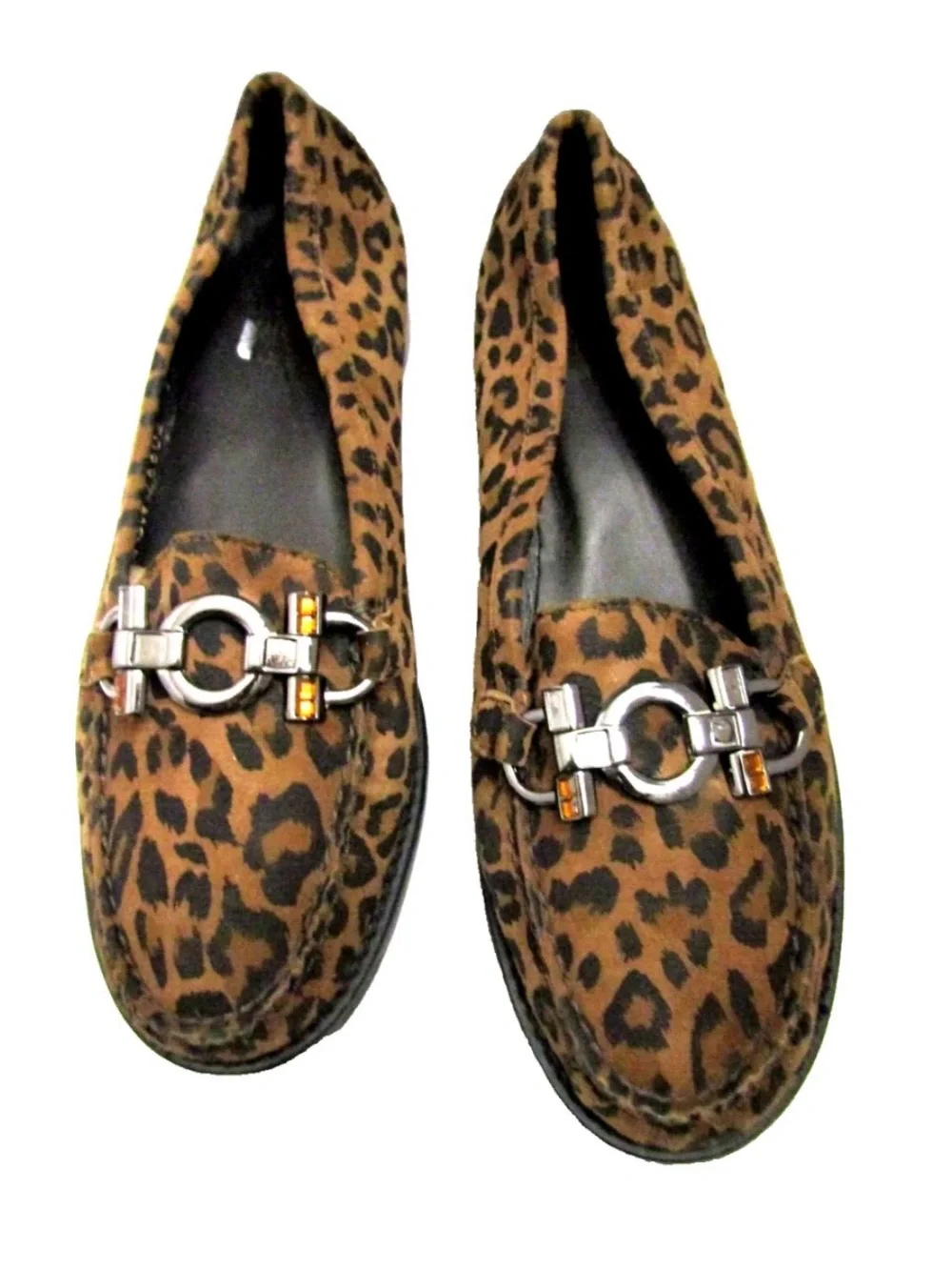 Stuart Weitzman Leopard-Print Loafers with Silver Bit